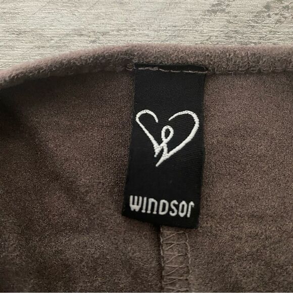 Windsor Bodycon Mini Dress Brown Taupe Grey Faux Suede XS - Picture 3 of 8